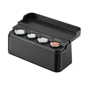 Black Plastic Coin Case Storage Box for Car