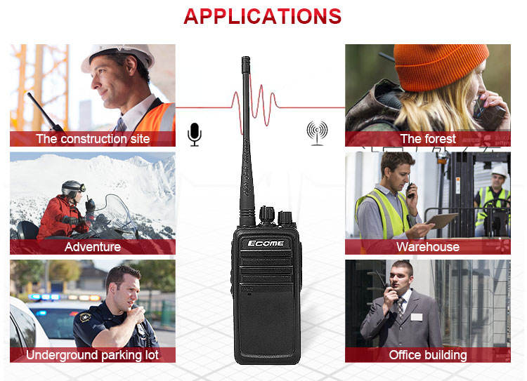 Ecome ET-300C اللاسلكية طويلة المدى UHF 5 Watts VHF Walkie Talkie 4 Pack