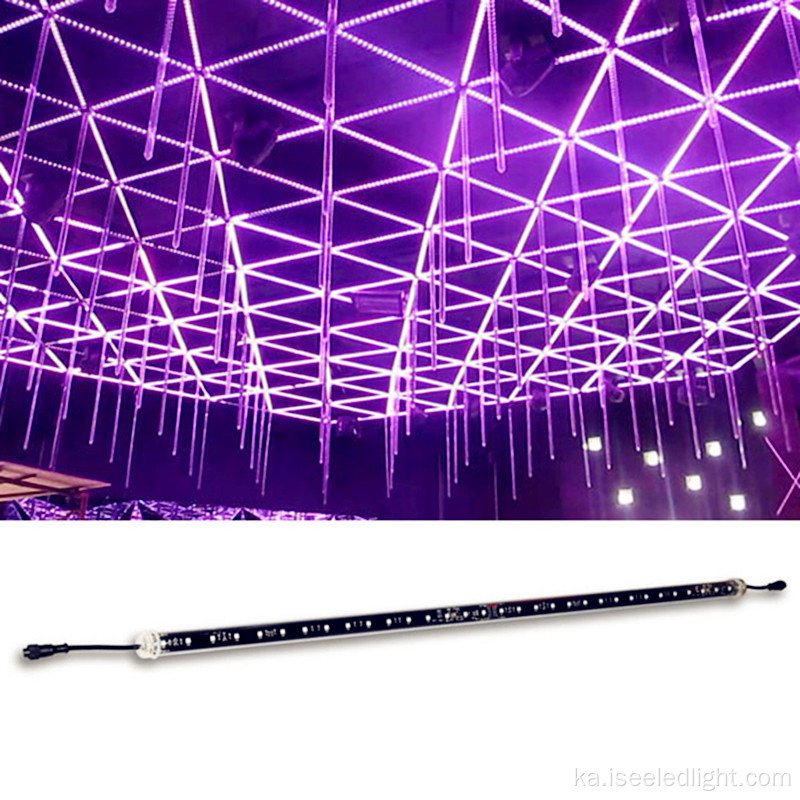 ეტაპი 3D RGB LED DMX მეტეორი მილის შუქი