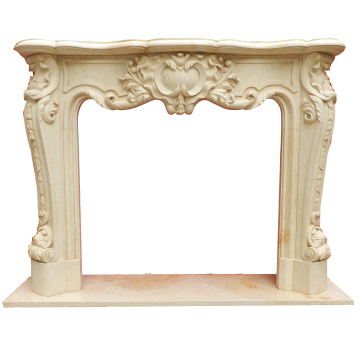Freestanding marble carving fireplace with Remote Control