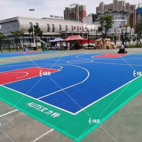 Outdoor Sports Tile Gelanggang Bola Keranjang Lantai plastik