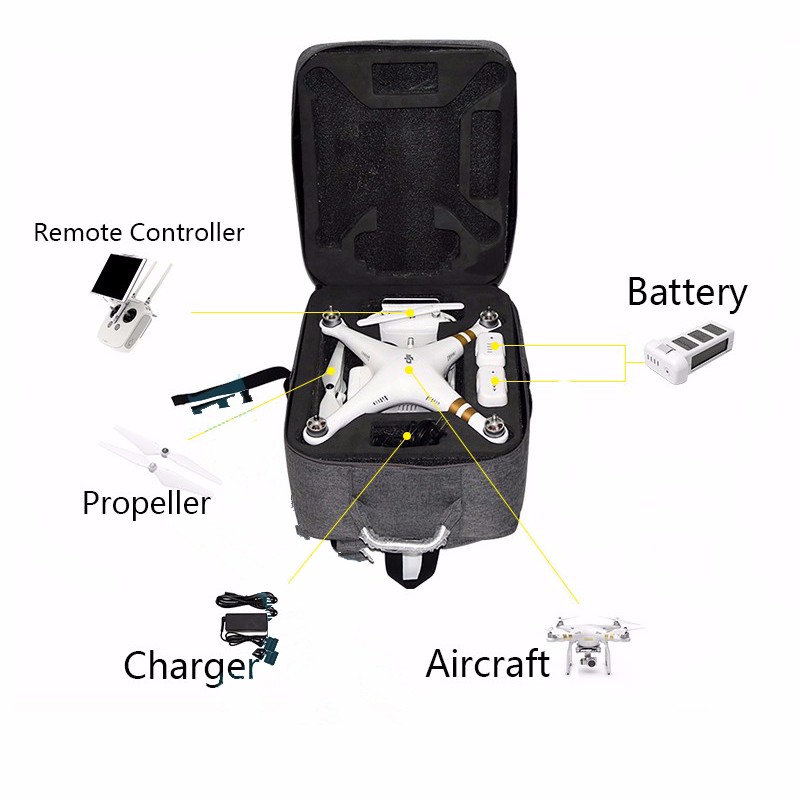 In stock Backpack bag waterproof bag Portable Case With Foam Box for DJI Phantom 3 Drones