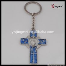 Blue Enamel Rosary Keychain Religious Craft