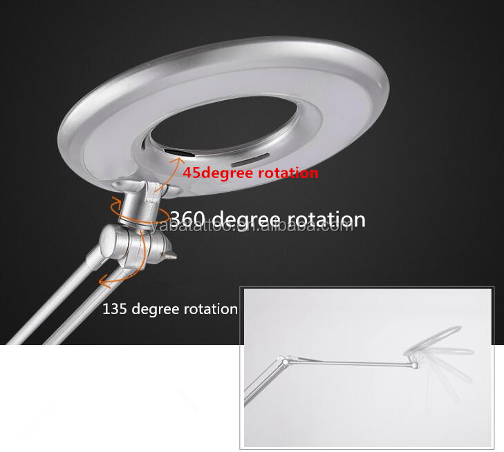 8 Magnifier LED floor Lamp Light with Floor Standing Adjustable Swivel Arm For Manicure SPA Tattoo Dental Beauty Salon