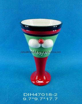 Hand-Painted Ceramic Wine Cup for Christmas Decoration