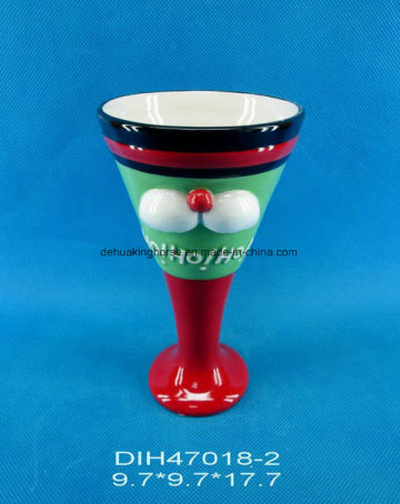 Hand-Painted Ceramic Wine Cup for Christmas Decoration