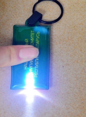 PVC promocional Keychain com led