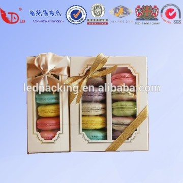 Custom made five/ten macaron window box,cake food packaging box