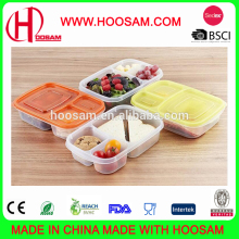 Microwave luch box 3 compartments stackable plastic lunch box