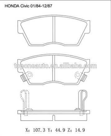 D276 Brake Pad For HONDA Civic Sedan Brake Pad GDB750 572181B