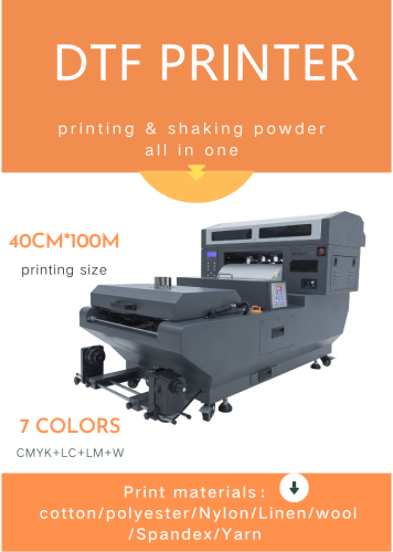 새로운 인쇄 및 흔들리는 파우더 최고의 DTF 프린터 머신 DTF 잉크젯 프린터 40cm 의류