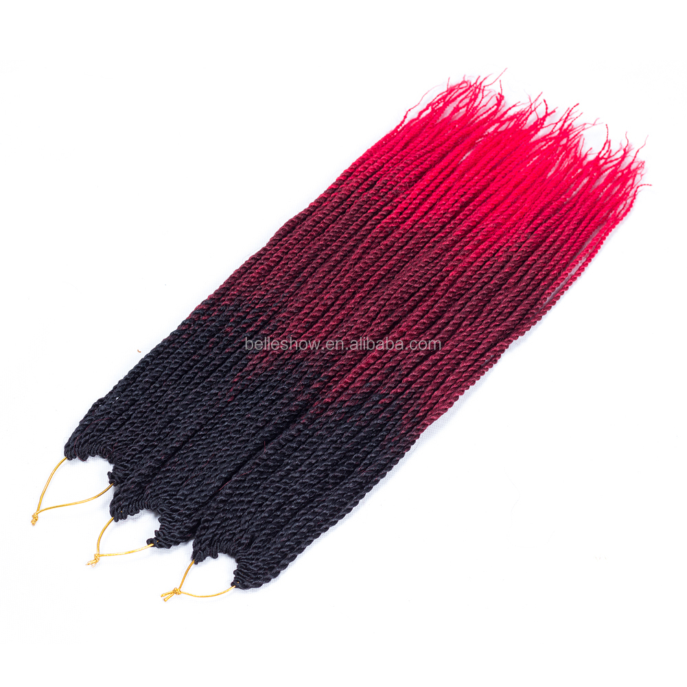 Hot sell wholesale senegalese crochet braid twist synthetic crochet hair extensions  ombre crochet twist braid