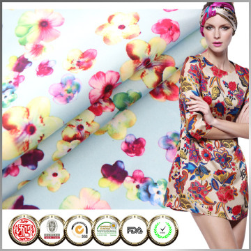 SGS Certified Garment Floral printed micro satin fabric