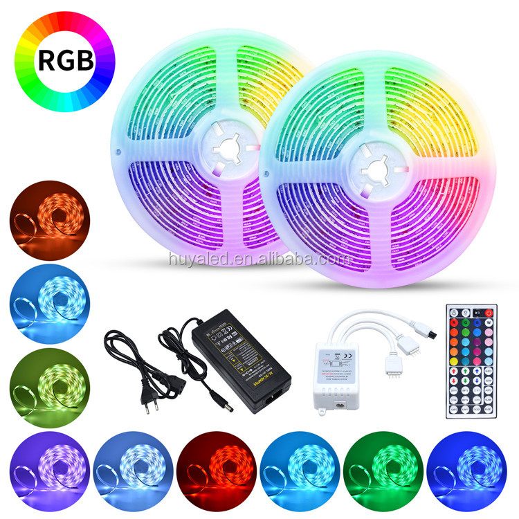 5050 Flexible Light Kit IP65 44 key IR remote controlled 5M 300LED 12V RGB LED strip with power adapter