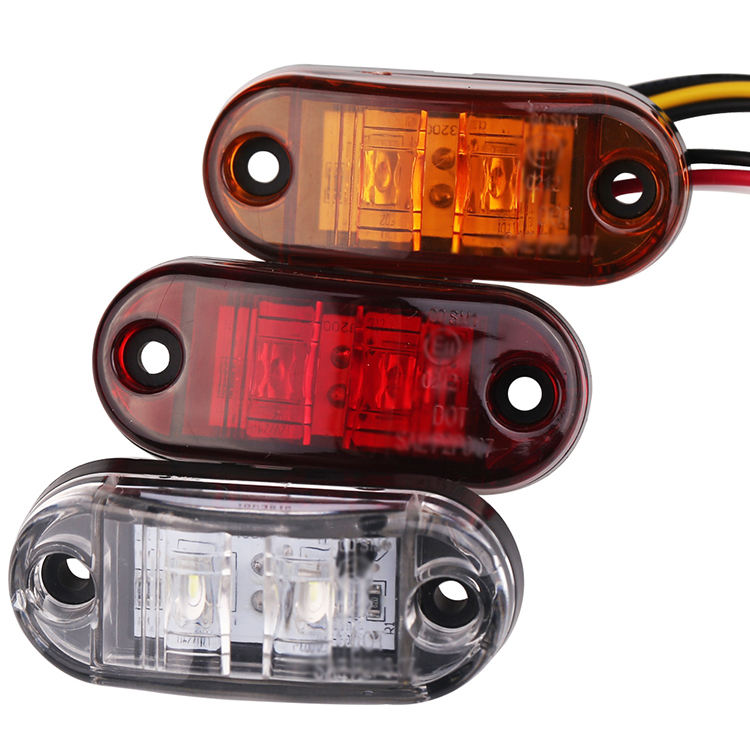 Ni to yo Oval 2.5" 2 Diode LED Trailer Truck Clearance Side Marker Lamp Lights