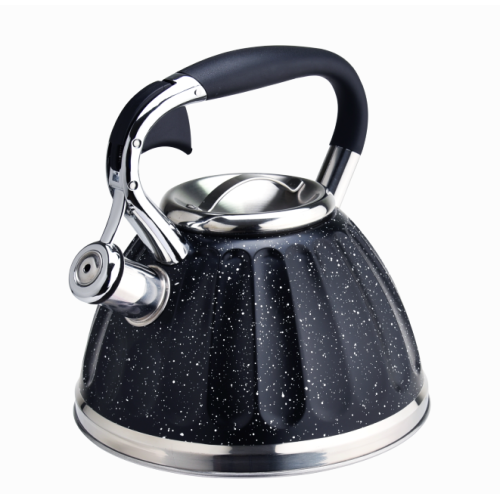 Stainless steel marble teakettle with whistling spout