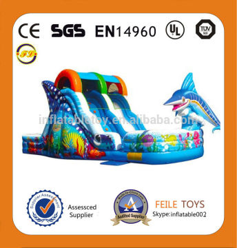Feile inflatable dry slide inflatable hippo slide inflatable blue slide