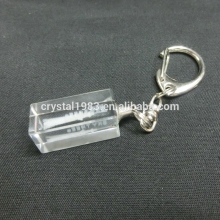 Oem Engrave design k9 crystal block Custom 3d keychain