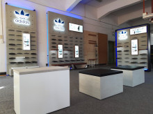 Shoe store wood metal display cabinet multiple usage