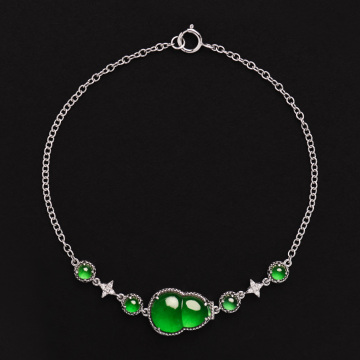 Natural glassy Jadeite Jade Happiness & Prosperity Bracelet