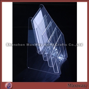 Multideck sky-blue acrylic file rack/shelf particularly suit for saloon