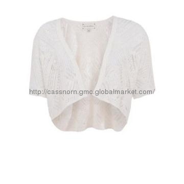 Ladie pointelle Shrug Sweater
