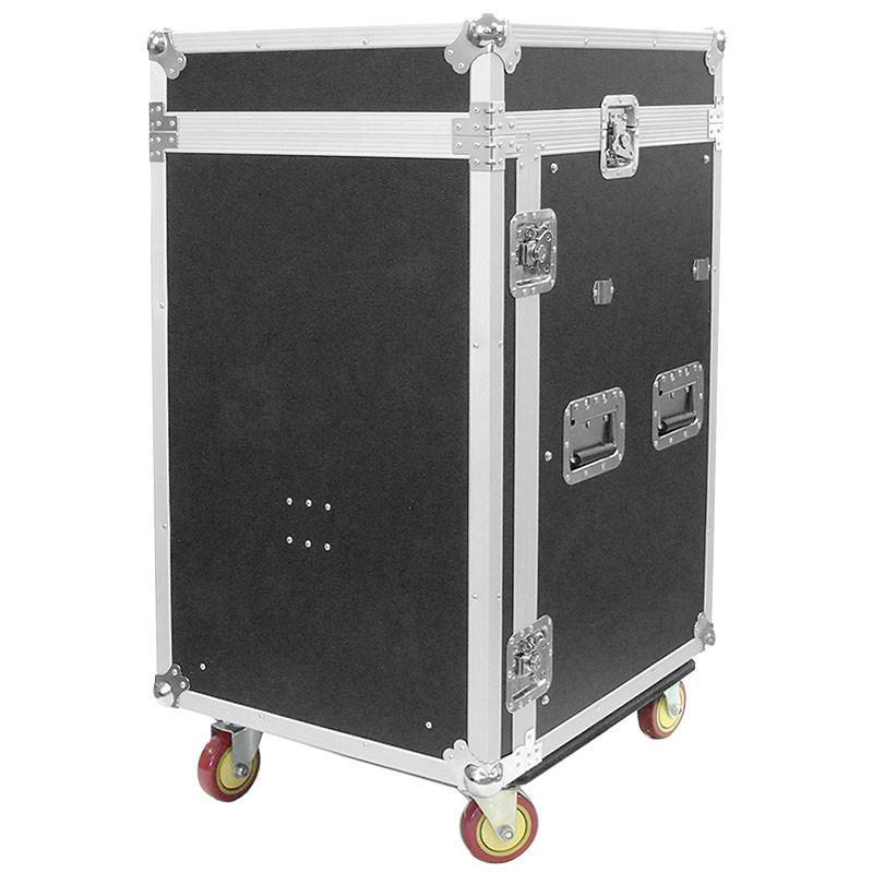 16 Space Rack Case 16U Flight Rack Case With 10 Space Slant Mixer Top and DJ Work Table