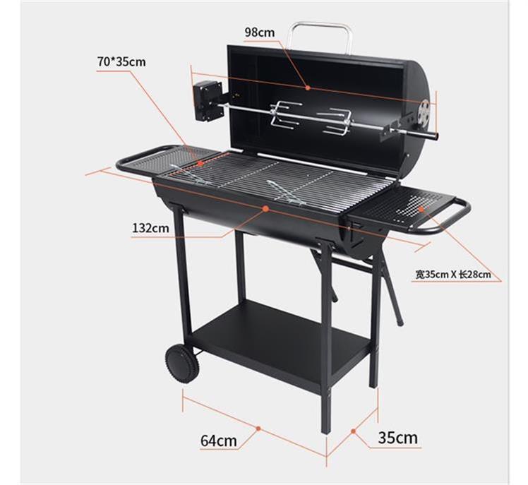 Offset Smoker stainless steel bbq grill charcoal