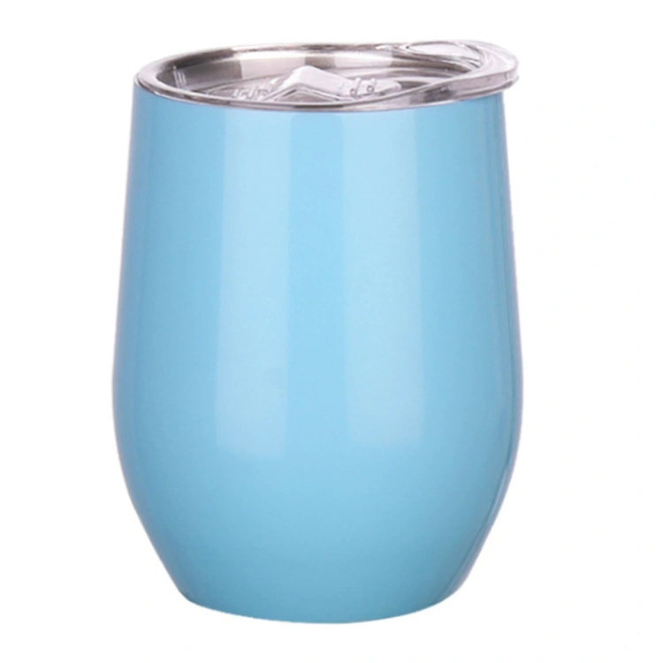 Wholesale 12oz Stemless Double Wall Stainless Steel Thermos Milk Wine Reusable Coffee Cup