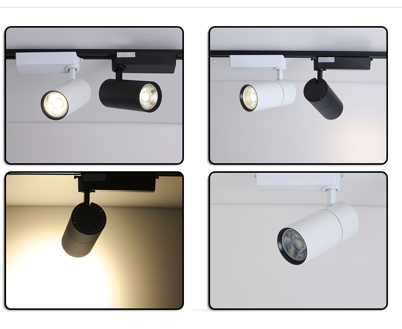 30W  high lumen led track spot light 2/3 wires Mounted Spotlights Magnetic COB Led Track light for commercial lighting