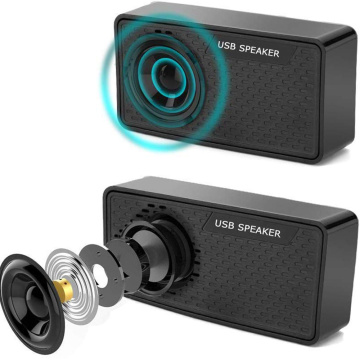 Plug In Mini Speaker Stereo Portable Desktop Speakers