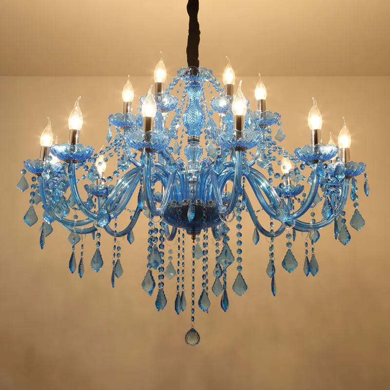 Elegant European Crystal Pendant Light with Vibrant Colors