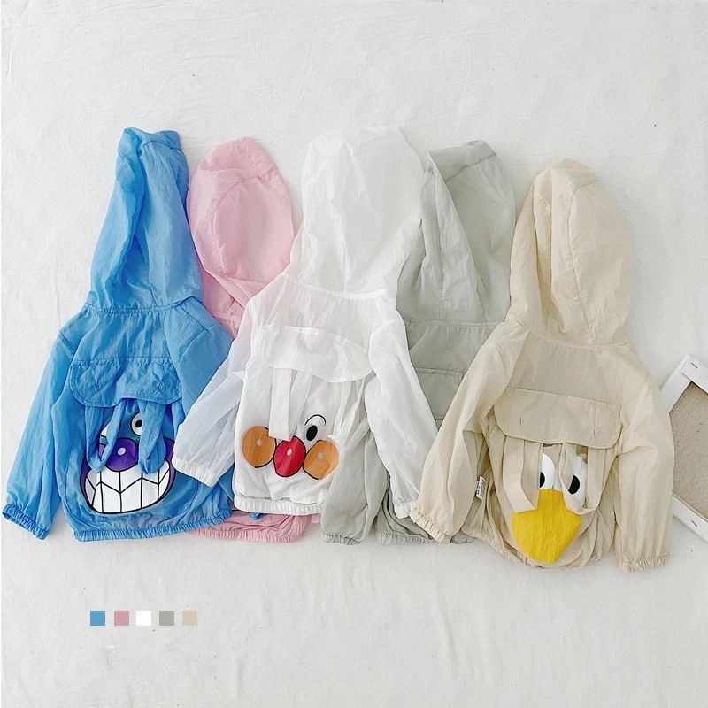 Wholesale Kids Summer Sunscreen Clothes Air Conditioned Shirt Becomes Cartoon Backpack Kids Jacket