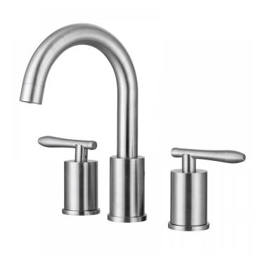 304 stainless-steel 3 Holes Dual Handles Basin Faucets