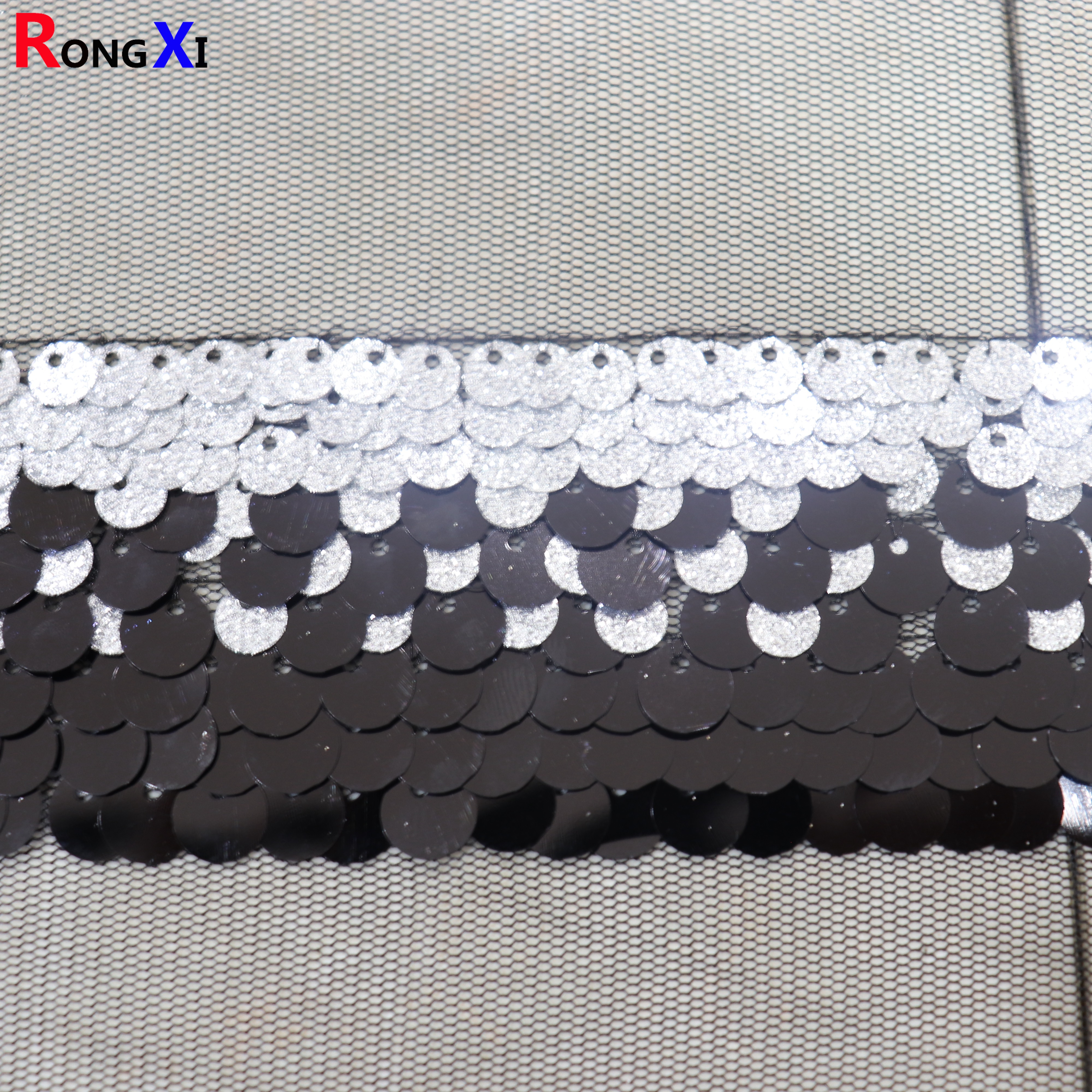 RXF1135 Hot Selling Rhinestone Sequin Fabric With Low Price