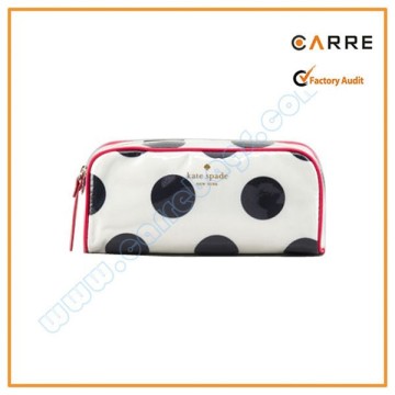 polka-dot print small travel makeup necessities organizer cosmetic bag custom