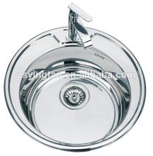 SS201 Round Bowl Sink With Drain Waste 490MM Rusia