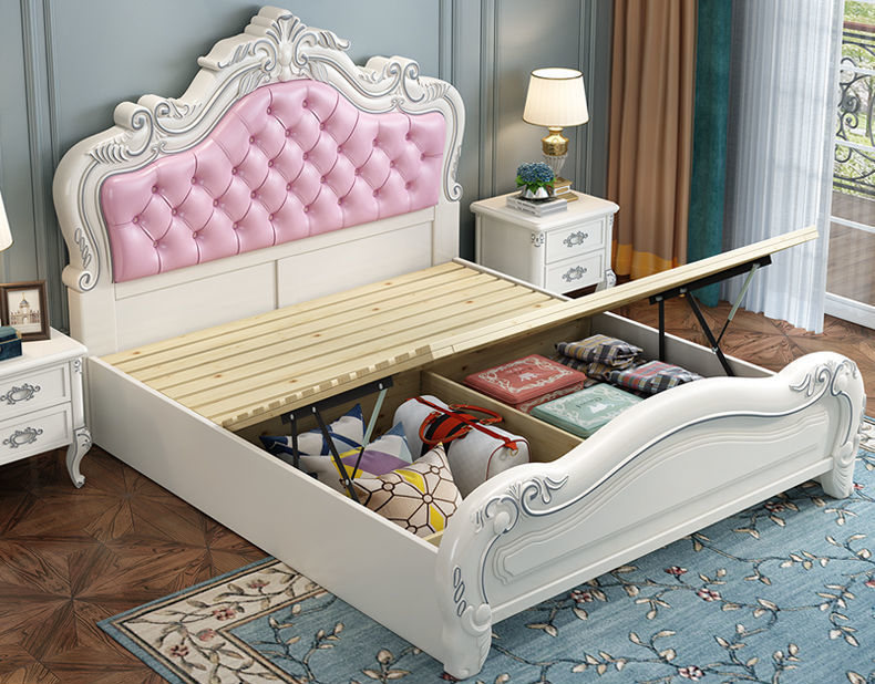 Royal Style Solid Wood Carved Queen Bed Princ Royal Style Solid Wood Carved Queen Bed Princ