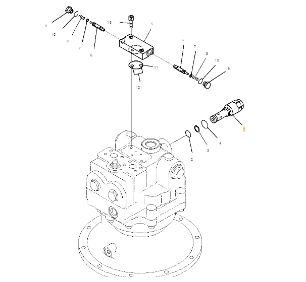 Supapă de relief pentru excavator Komatsu autentic PC450-7 702-77-02170