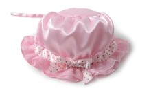 baby satin ruffle chin band bonnet