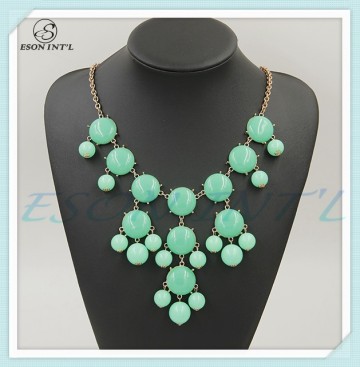 New Designed Lady Jewelry Green Beads Acrylic Collar Necklace