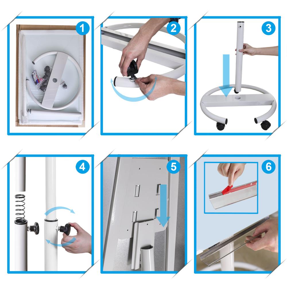 Magnetic Mobile Glass Flipchart Easel