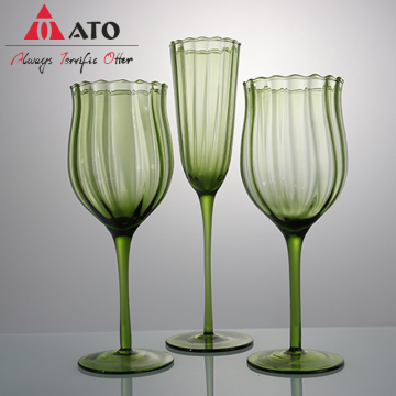 Unique Color Vintage Wine Glasses Set Crystal Goblet