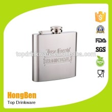 Hot sale 8oz stainless steel matt finish embossed jack daniels stainless steel flasks