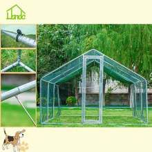 Metal frame chicken run coop with roof