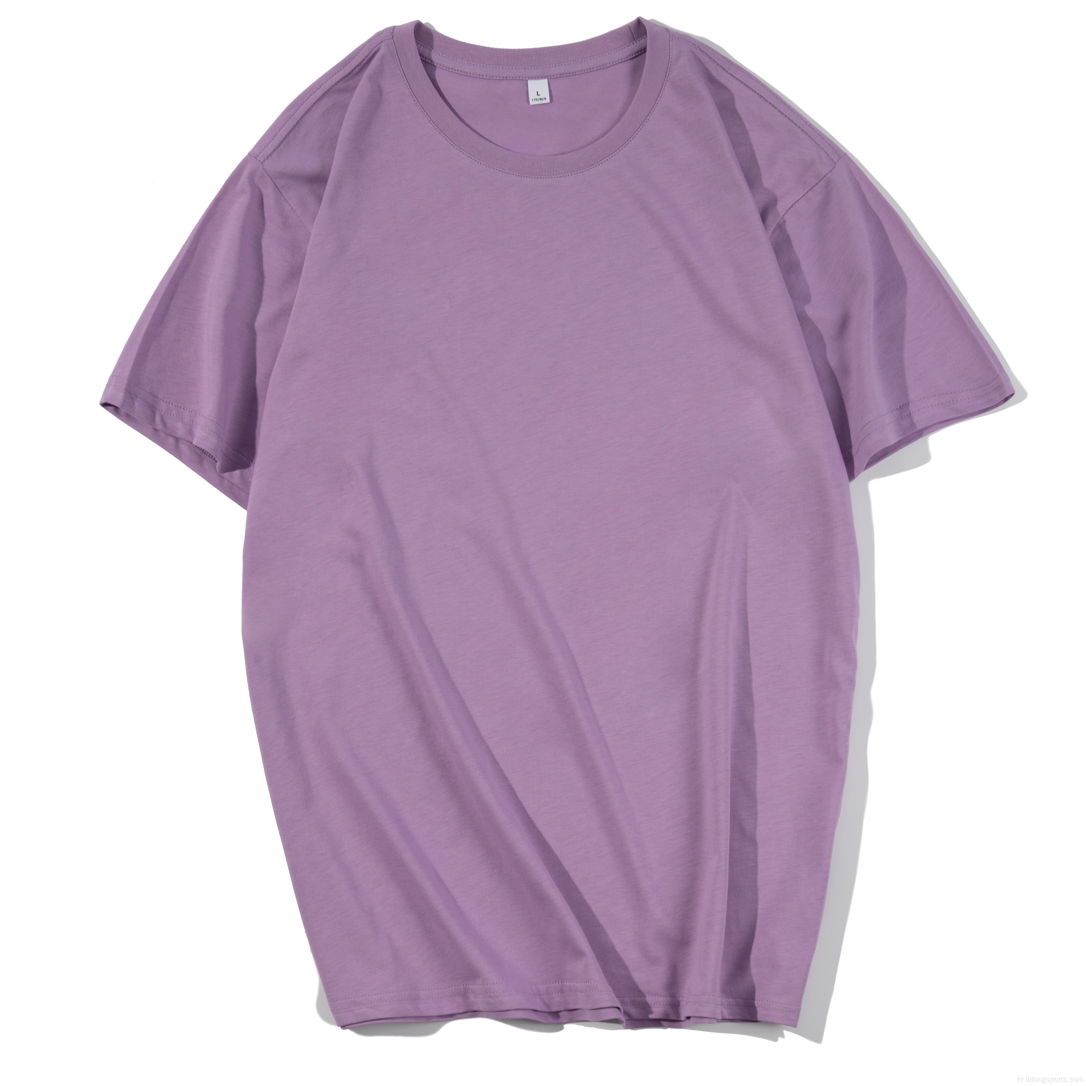 유니탄 평원 100% 면화 여성 남성 O- 넥 티셔츠