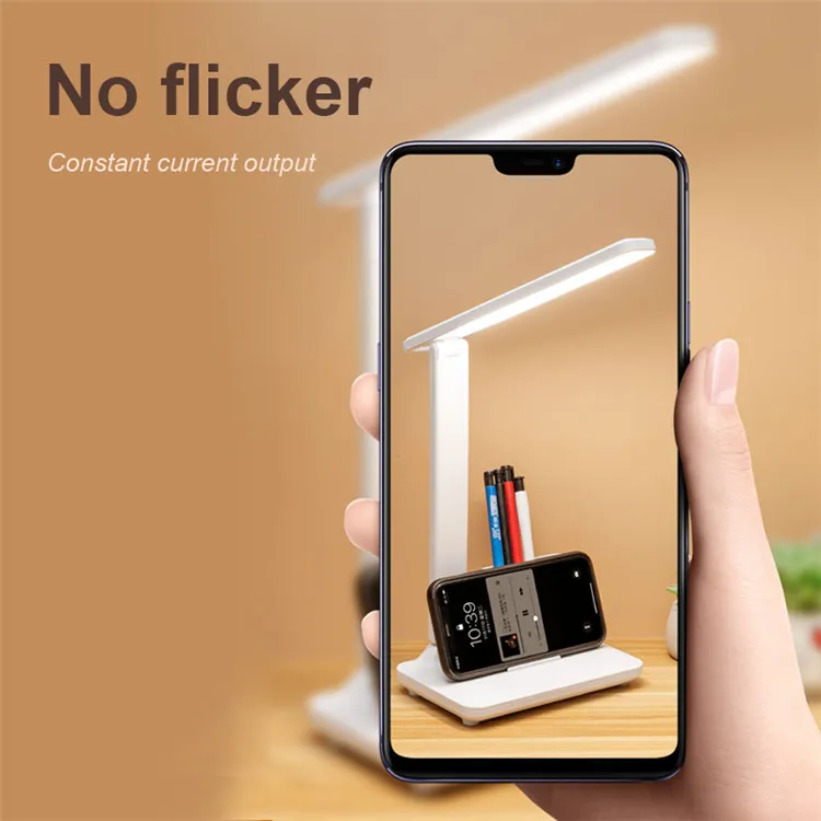 Modern Rechargeable Foldable Table Lamp with Pen Holder