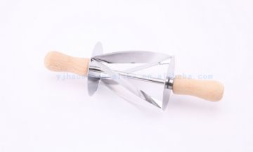 Three Blade Bread Dough Cutter with wooden handle