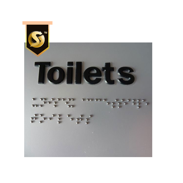 Egyéni fürdőszoba jelzőtábla kilépési braille jel