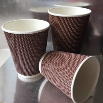 Disposable 8oz Ripple Coffee Cup with Lids